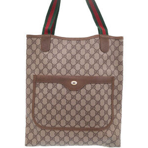 Gucci GG Plus Canvas Sherry Web Tote bag Brown